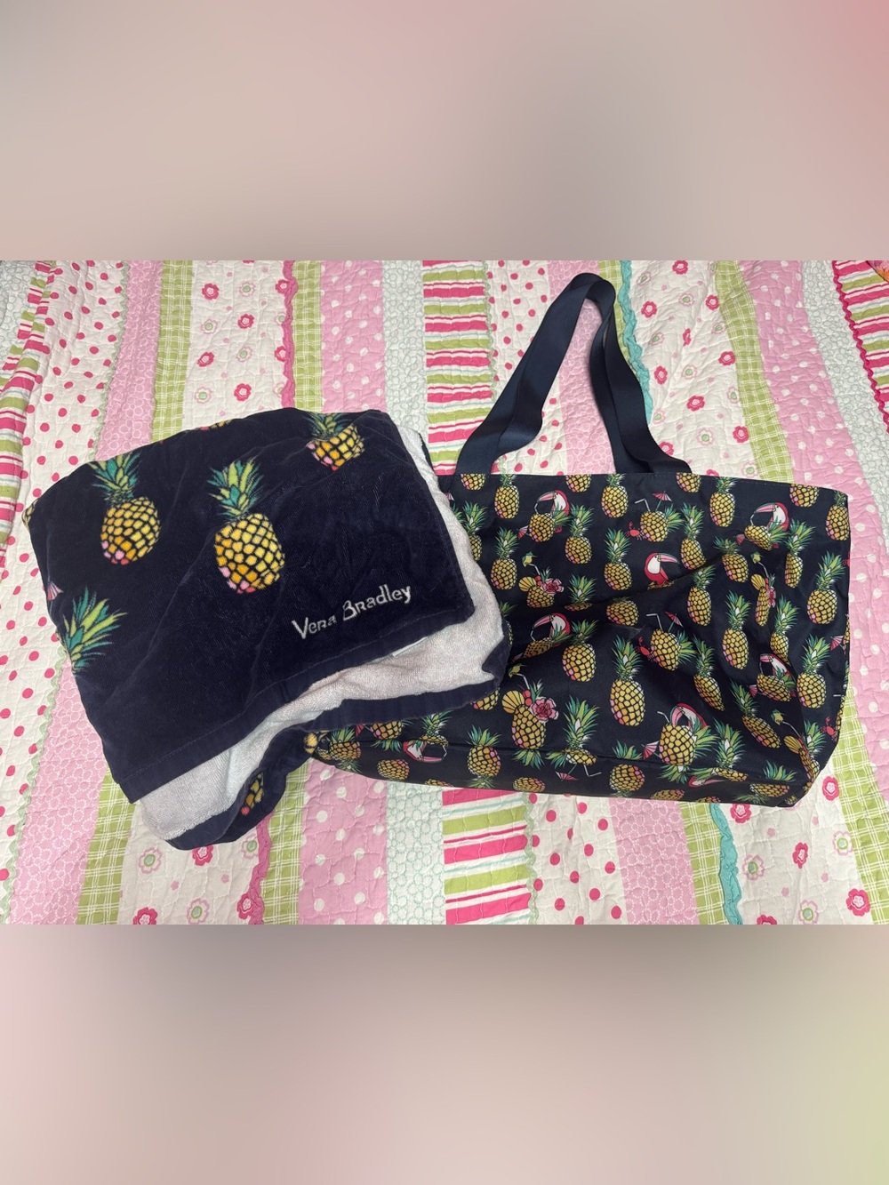 Vera Bradley toucan party beach bag and towel